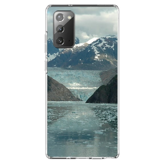 DistinctInk Clear Shockproof Hybrid Case for Galaxy Note 20 ULTRA (6.9" Screen) - TPU Bumper, Acrylic Back, Tempered Glass Screen Protector - Tracy Arm Fjord Alaska