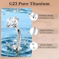thumbnail image 4 of Gnoliew 14G Titanium Floating Belly Button Rings for Women Flat Back Belly Rings 8/10/12/14mm Belly Piercing Jewelry, 4 of 7