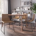 thumbnail image 2 of BELLEZE Modern Upholstered Faux Leather Dining Chairs with Molded Mid Back Silhouette, Seating For Kitchen Table or Home Bar [Set of 2] - Zariah (Whiskey Brown), 2 of 7