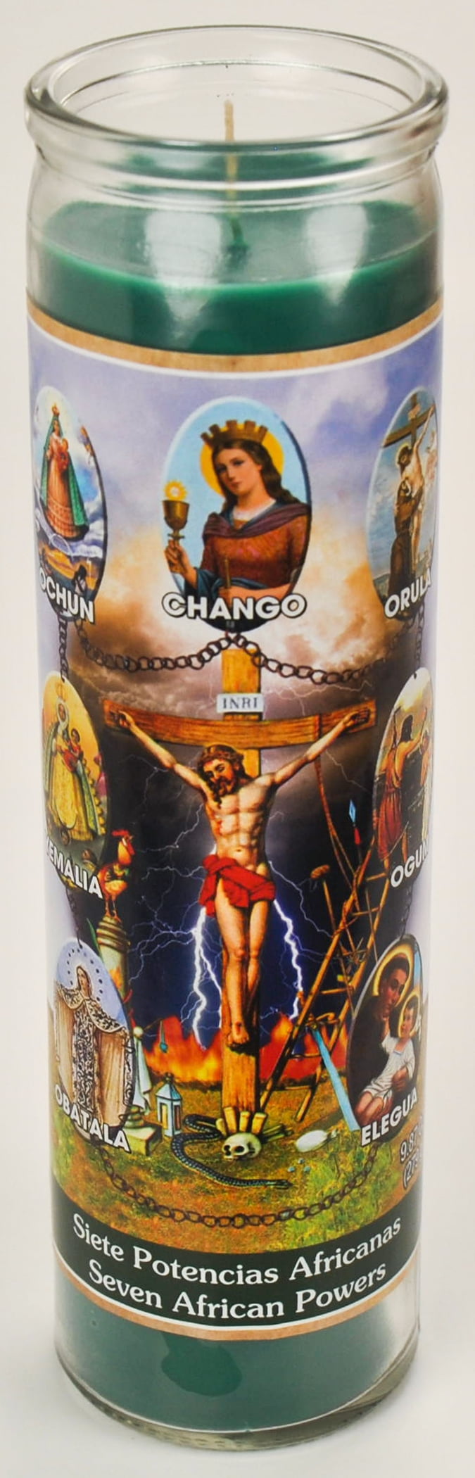 (2 pack) Prayer Candle 7 African Powers Green, 8 Inch
