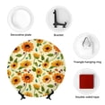 thumbnail image 4 of Cauagu Sunflowers And Butterflies Print Bone China Decorative Plate, Wall Mount Plate Holiday Decor Decorative Ceramic Plates with Stand Elegant Household Plates Decorative-8in, 4 of 6
