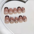 thumbnail image 3 of Uñas postizas francesas medianas cuadradas, color blanco degradado negro, reutilizables, juego de 24 piezas., 3 of 5