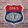 thumbnail image 4 of Opa's Workshop 12 inch X 12 inch Shield Shaped Commercial Grade Plastic Sign Weather Resistant, UV Protected To last, Gift for Dads and Uncles Classic Americana Crafted in the USA, 4 of 7