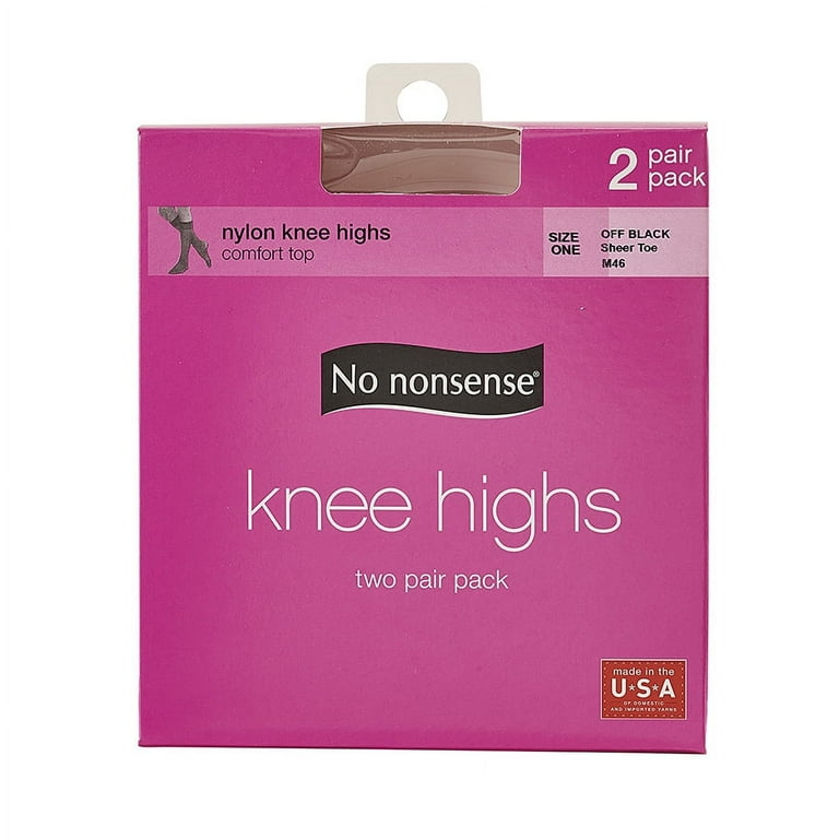 No nonsense Women's Base Knee Highs 2 Pair Pack, One Size & Plus Size 