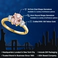 thumbnail image 2 of Gem Stone King 10K Yellow Gold Peach Nano Morganite and White Created Sapphire Engagement Ring for Women | 2.50 Cttw | Oval 9X7MM | Gemstone October Birthstone | Size 5, 2 of 6