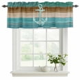 thumbnail image 2 of 2 Pack Valances for Windows, Blue Teal Anchor Window Valances for Living Room/Bedroom/Bathroom, Retro Brown Nautical Coastal Light Filtering Kitchen Curtain Valance Window Treatment 54"W x18" L, 2 of 9