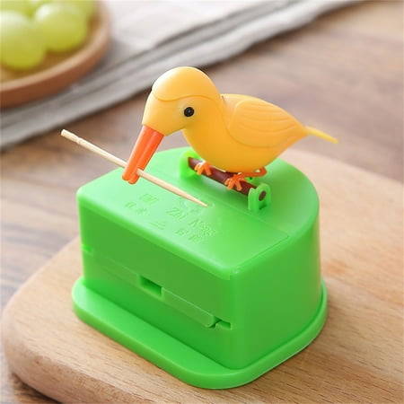 

solacol Small Bird Toothpick Box Press To Automatically Eject The Toothpick Box（With 100 Toothpicks）