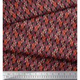 thumbnail image 3 of Soimoi Modal Satin Fabric Leaves Small Print Fabric by The Yard 42 Inch Wide, 3 of 3