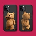 thumbnail image 2 of Funda de teléfono esmerilada de dibujos animados de pareja de osos de peluche para iPhone X XS Max XR 13 12 11 Pro MAX Mini SE2022 6S 7 8 Plus Fivean unisex, 2 of 2
