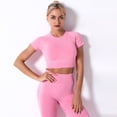 thumbnail image 1 of Traje deportivo de yoga sin costuras para mujer, pantalones de yoga de verano para mujer, pantalones de fitness, 1 of 6