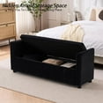 thumbnail image 6 of Storage Bench for Bedroom, 55" End of Bed Bench for King Size Bed, Modern Upholstered Long Ottoman Bench with Arms and 2 Pillows for Living Room/Entryway, 6 of 10