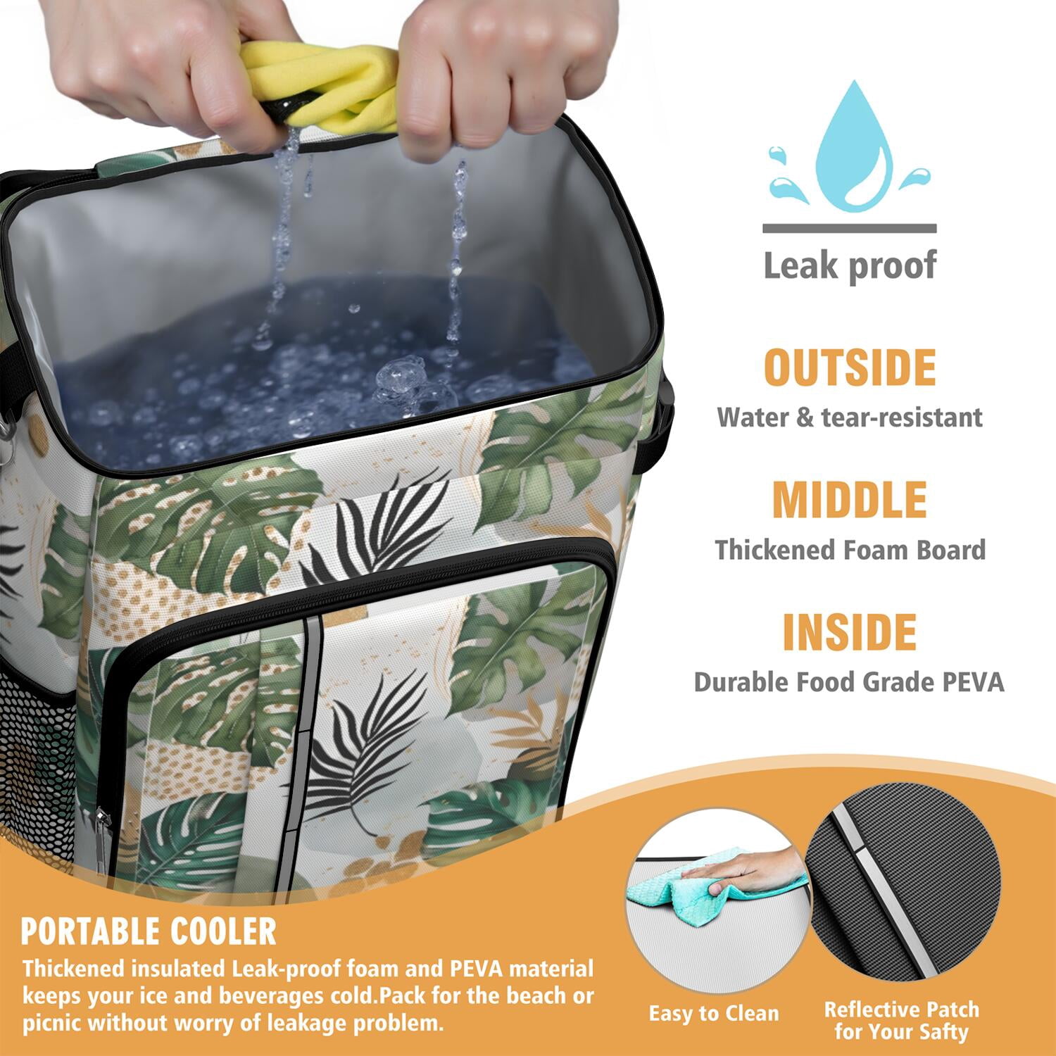 Travel Cooler Bag - Boho Bohemian Art Camping Beer Cooler Backpack with Bottle Opener- Waterproof Insulated Picnic Backpacks - Cooler Bag for Beach