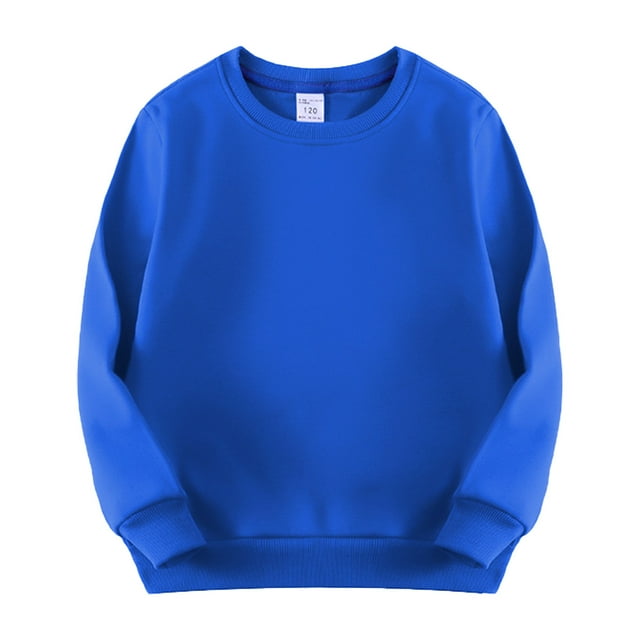 PMVFHDE Chandail à Capuchon et Chandails en Molleton pour Garçons, Chandail Col Rond Épais Doublé, Chandail Coloré Uni pour Enfants
