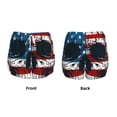 thumbnail image 3 of Balery American Flag Skull Pantalones cortos deportivos para mujer con forro y dos bolsillos, elásticos, para entrenamiento, gimnasio, yoga-Large, 3 of 7