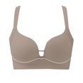 thumbnail image 4 of Swuxness Womens Comfortable Wireless Bra, Women's Push Up Bras, Women's Seamless Lifting No Wireless Side Boob Lightweight Everyday Bra Coffee, XL, 4 of 4
