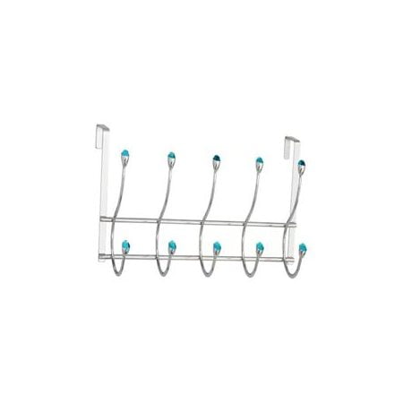 Elite Home Fashions OTD - 3803 Five Hook Over The Door - Clear Acrylic Ball-Chrome