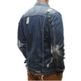 thumbnail image 5 of hgsbede Men's Button Solid Color Hole Vintage Denim Jacket Tops Blouse Coat, 5 of 5