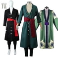 thumbnail image 2 of One Piece Roronoa Zoro Disfraces de Cosplay Kimono Disfraces de Halloween para Hombres Ropa de Juego de Rol Uniforme de Fiesta Traje Peluca Abrigo-r, 2 of 4