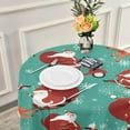 thumbnail image 5 of Coolnut Round Tablecloth 60In,Christmas Santa Table Cover Water Resistant Spill Proof Large Table Cover for Indoor & Outdoor Family Gathering Dinner, BBQ Christmas Decoration70, 5 of 7