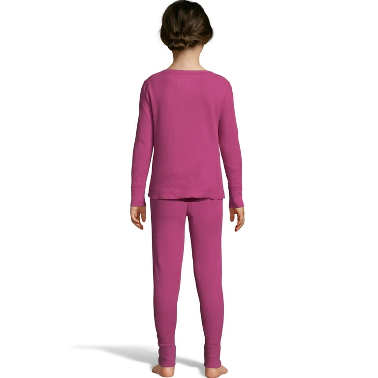 Hanes Girls X-Temp Thermal Set (Large, Sea Pink)