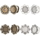 thumbnail image 1 of 16 piezas de 4 estilos de anillos de dedo en blanco ajustables, base de anillo de flor vintage, base plana, cabujón, ajustes de anillo, plata, bronce, manualidades para mujeres adultas., 1 of 9