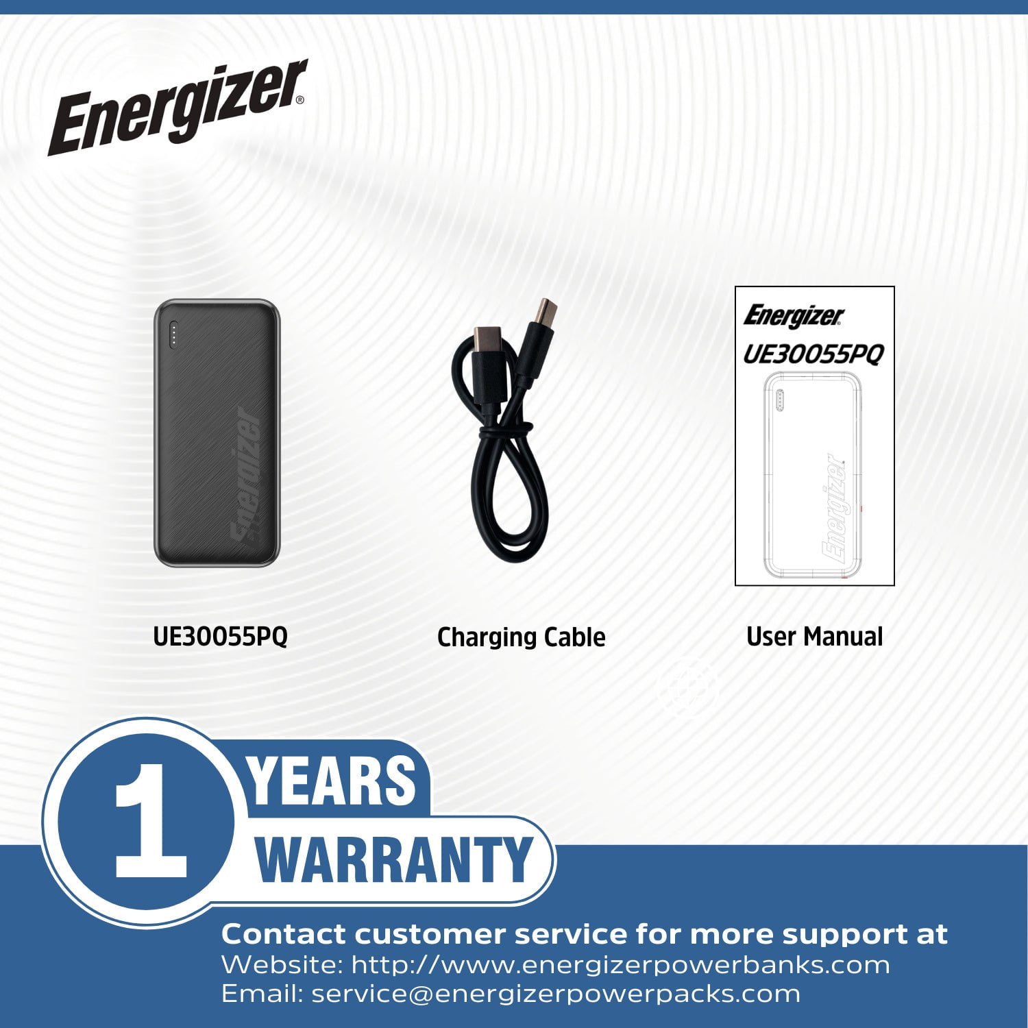 Energizer 30000mAh Portable Charger 22.5W Power Bank Fast Charging Battery Pack with Daul USB-C Ports and USB-A Port Compatible with iPhone 16 15 14 13 12, Samsung, iPad, Tablets, and More_UE30055PQ