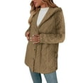 thumbnail image 5 of RYRJJ Fleece Jacket for Women Plus Size Winter Warm Button Down Hooded Coat Casual Soft Lightweight Fall Teddy Outerwear Fuzzy Coats(Khaki,M), 5 of 8