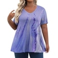 thumbnail image 2 of TQWQT Plus Size Tshirts for Women Clearance Womens 5x Blouse V Neck Ethnic Floral Print Short Sleeve Tops Dressy Casual Graphic Tees 4x Womens Plus Size Clothes Royal Blue 3XL, 2 of 6