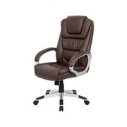 Nicer Furniture AP1861-BB High Back PU Leather Executive Office Chair, Brown