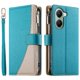 thumbnail image 1 of Funda cartera GANGXUN para Xiaomi Poco X7 Pro , cuero PU con tarjetero, cremallera, correa de mano, soporte y protección 528°, 1 of 6