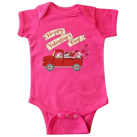 

Inktastic Hoppy Valentine s Day Bunny Truck with Hearts Gift Baby Boy or Baby Girl Bodysuit