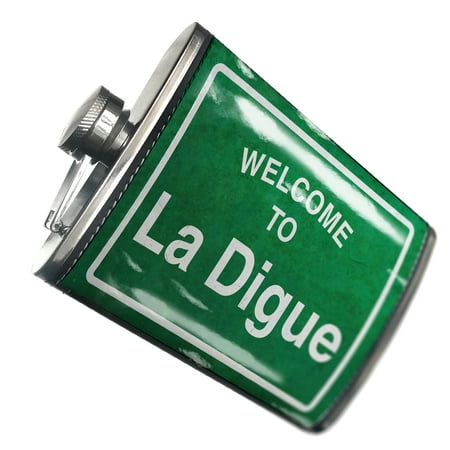 

NEONBLOND Flask Green Road Sign Welcome To La Digue