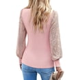 thumbnail image 6 of SLADYGLO Women Mock Neck Sequins Balloon Sleeve Ribbed Knit Tunic Sweater, 6 of 7