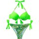 thumbnail image 1 of Conjunto de bikini de corte alto para mujer, estampado de cachemira, traje de baño push-up con lazo lateral verde multicolor M verde multicolor M Xishao ropa, 1 of 2