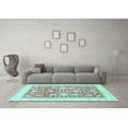 thumbnail image 3 of Ahgly Company Indoor Square Oriental Light Blue Traditional Area Rugs, 3' Square, 3 of 4