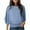 1053#Blue, variant on Heisall Women's Fall Casual 3/4 Sleeve Round Neck Lace Up Tops Blouse Polyester Loose Fit Fashion Outfits