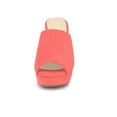 thumbnail image 6 of BLISSFUL STEP Mother's Day Women's Shoes Chunky Platform Open Toe Slides Block Heel Sandals Coral Orange 10, 6 of 7
