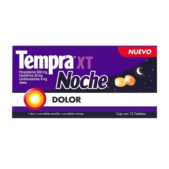 Analgésico Tempra XT Noche caja 12 tabletas