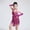 Hot Pink, variant on Girls’ Sequined Fringe Latin Dance Dress, Sleeveless V-Neck Competition Costume with Arm Sleeves, Sparkly Ballroom Practice Outfit for Kids, 4 Colors, Sizes 110-160 (Ages 3-13)