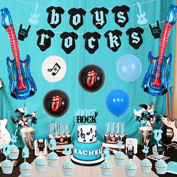Rock star baby shower cheap decorations