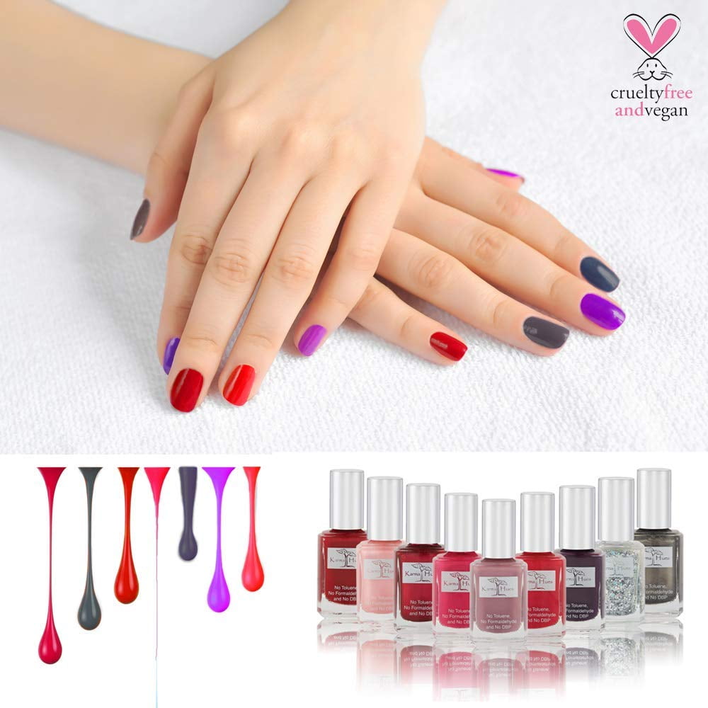 Amazing Nail Polish Rare Collection - Natural Nail Polish Base Coat Set – Natural Nail Polish Remover – Lavender Essential Oil - NonToxic Nail Art | Vegan and Cruelty-Free Nail Paint (Pack of 15)