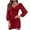 Red, variant on AOOCHASLIY Clarance Dresses for Women 2022Ladies Fashion Solid Color V-Neck Cross Slim Fit Long Sleeve Dress