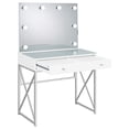 thumbnail image 4 of Eliza Vanity Set with Lighting & Stool White and Chrome, 4 of 17