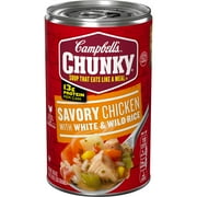 Campbell's Chunky Soup, Ready to Serve Savory Chicken with White and Wild Rice Soup, 18.8 Oz Can