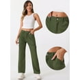 thumbnail image 2 of DARING DIVA Women's High Waist Baggy Y2K Street Cargo Pants with Pockets M Dark Green, 2 of 6