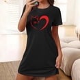 thumbnail image 1 of Camisón corto de talla grande para mujer, camisón de manga corta con estampado de pecho a la moda, camisón para mujer, 1 of 5