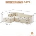 thumbnail image 3 of Aukfa 97" Cloud Sectional Sofa Trapezoid Boneless Couch Modular Sofa Bed for Living Room, Left Chaise, Black, 3 of 9