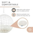 thumbnail image 3 of Sam's Pets NALA 23.5" Hanging Egg Cat Condo, White - Two Soft Cushions, Washable, Cozy, Wicker Design, Sturdy, 3 of 7