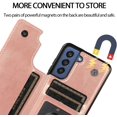 thumbnail image 4 of for Samsung Galaxy S21 FE (Not S21) Wallet Case with Card Holder, Minimalist Luxury PU Leather Magnetic Closure Kickstand Slim Hard Protective Case Cover for Samsung Galaxy S21 FE Rose Gold-SK, 4 of 16