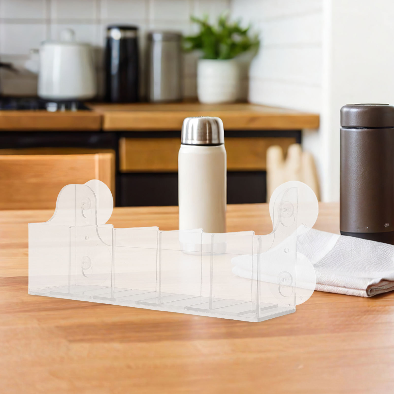 OUNONA Transparent Cup Shelf for Fridge Door, Space-Saving Beverage and Chocolate Storage Organizer
